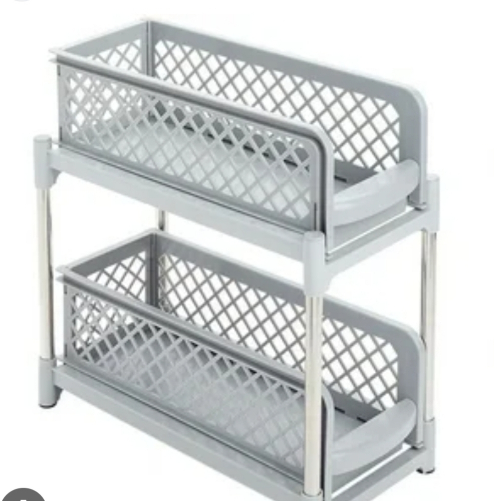 Two-Tier Sliding Drawers .Multipurpose Organizer. Storage Pull Out